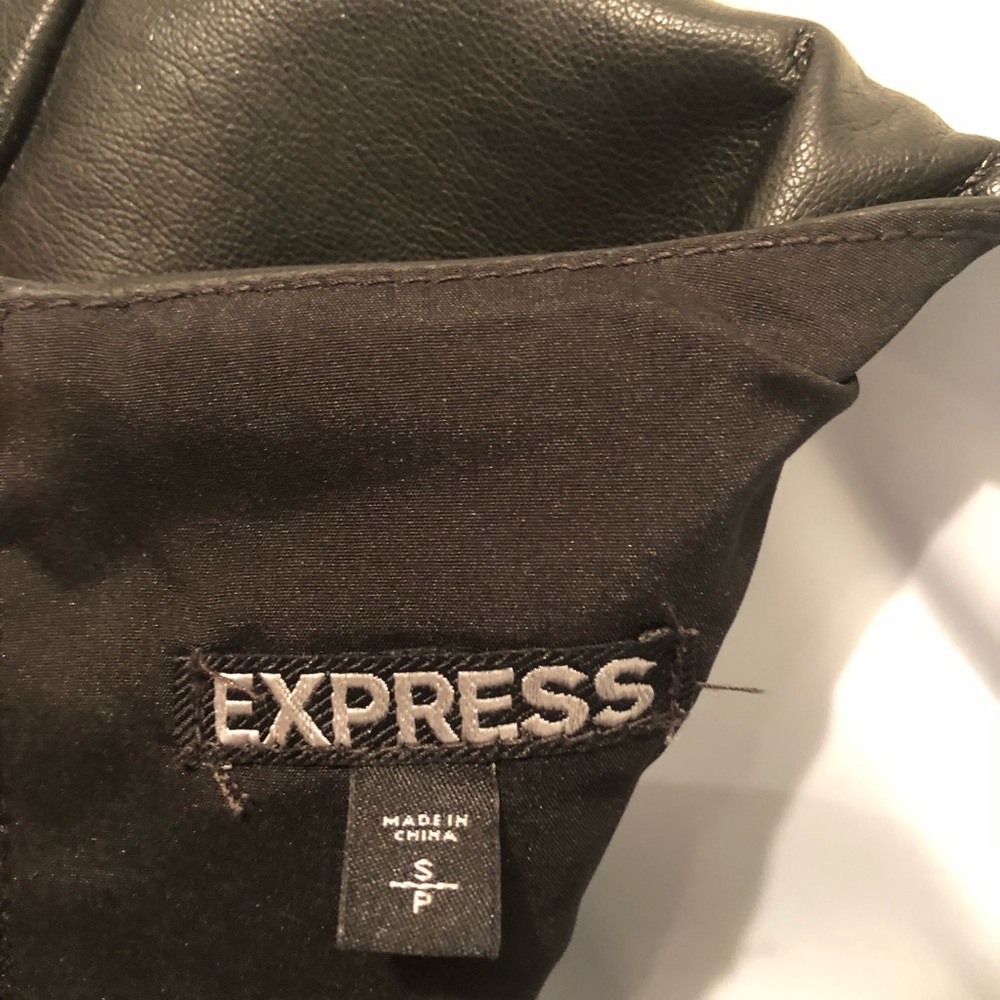 Express Black Faux Leather Top - Picture 4 of 5